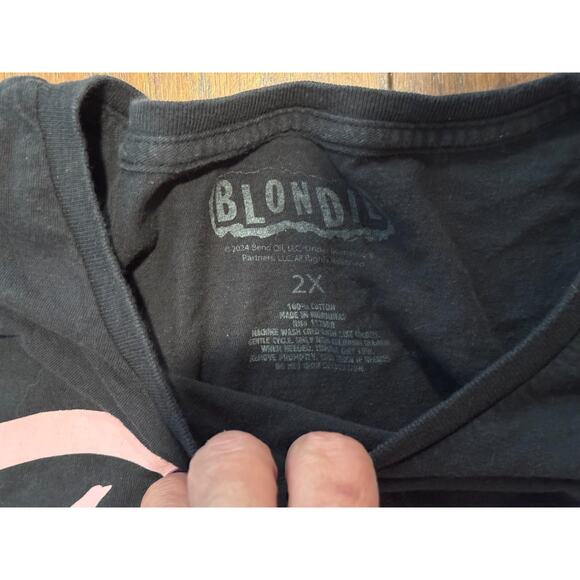 Blondie Short Sleeve Cotton T-Shirt Black - 2X - Picture 4 of 4